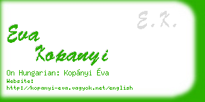 eva kopanyi business card