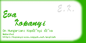 eva kopanyi business card